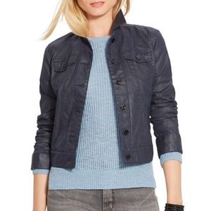 Lauren Ralph Lauren Jeans Indigo Coated Trucker Jacket. Size L